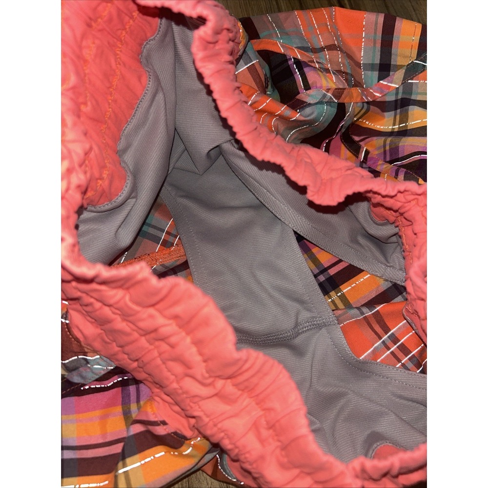 Lululemon Tracker Short II Size 6 Rad Neon Plaid Flare Coral - Picture 6 of 10